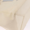 CHANEL Choco Bar Chain Shoulder Tote Bag Canvas Ivory Silver CC Auth 211378V-12