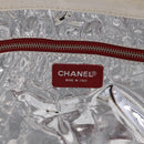CHANEL Choco Bar Chain Shoulder Tote Bag Canvas Ivory Silver CC Auth 211378V-14