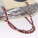 CHANEL Choco Bar Chain Shoulder Tote Bag Canvas Ivory Silver CC Auth 211378V-7