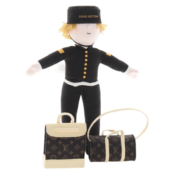 LOUIS VUITTON Groom Bellboy Stuffed Cotton Dark Brown LV Auth 211380M