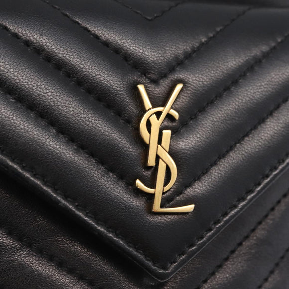 Saint Laurent Joe Mini Bucket Bag Chain Lamb Skin Black 701631 Auth 211381M