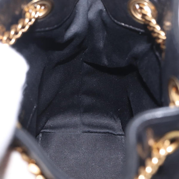 Saint Laurent Joe Mini Bucket Bag Chain Lamb Skin Black 701631 Auth 211381M