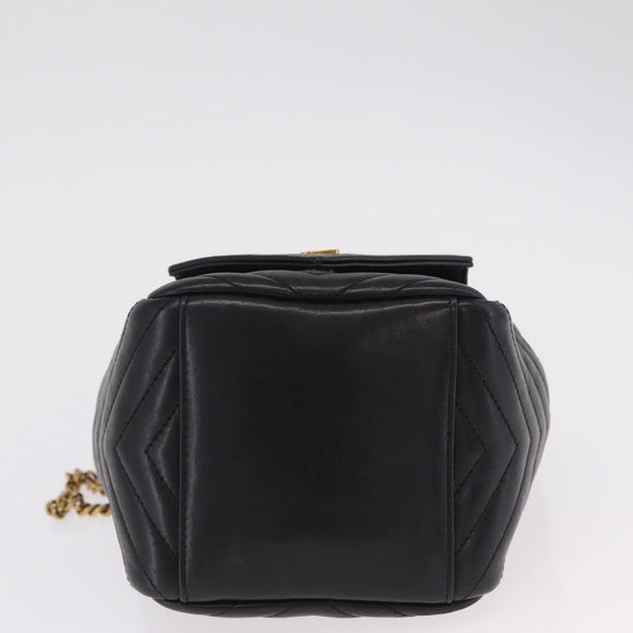 Saint Laurent Joe Mini Bucket Bag Chain Lamb Skin Black 701631 Auth 211381M