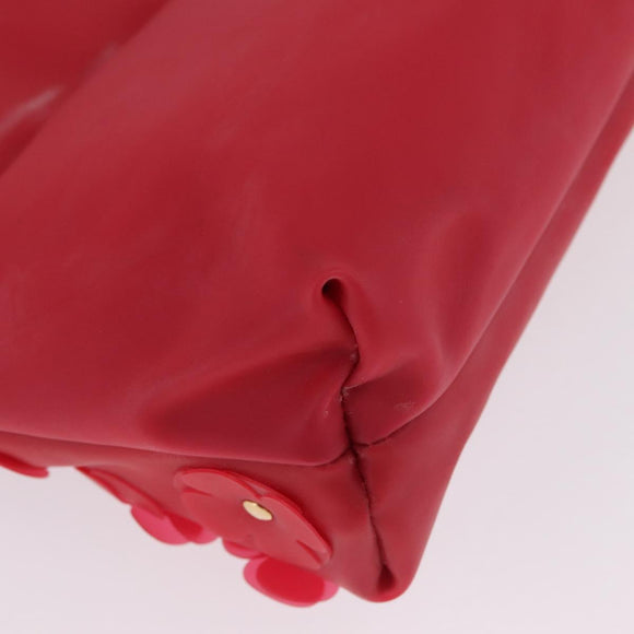 BURBERRY Shoulder Bag Vinyl Gold Red Auth 211384A