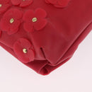 BURBERRY Shoulder Bag Vinyl Gold Red Auth 211384A-13