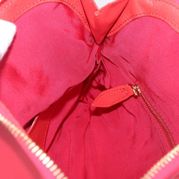 BURBERRY Shoulder Bag Vinyl Gold Red Auth 211384A
