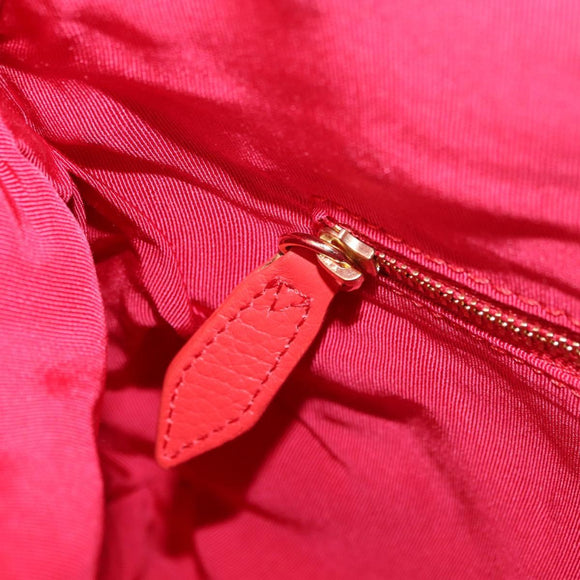 BURBERRY Shoulder Bag Vinyl Gold Red Auth 211384A