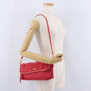 BURBERRY Shoulder Bag Vinyl Gold Red Auth 211384A-25
