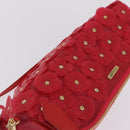 BURBERRY Shoulder Bag Vinyl Gold Red Auth 211384A-6