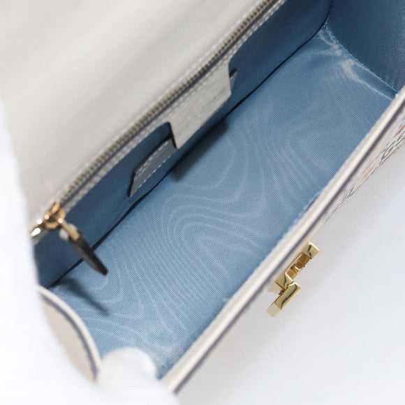 GUCCI Sylvi Small Shoulder Bag Leather 2way Ivory Gold 524405 Auth 211386M