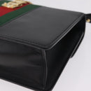 GUCCI Sylvis Small Web Sherry Line Shoulder Bag 2way Black 421882 Auth 211387V-13