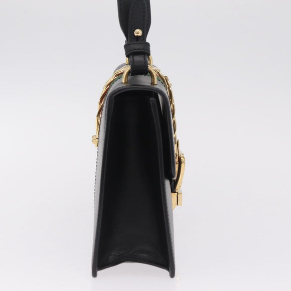 GUCCI Sylvis Small Web Sherry Line Shoulder Bag 2way Black 421882 Auth 211387V