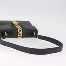 GUCCI Sylvis Small Web Sherry Line Shoulder Bag 2way Black 421882 Auth 211387V-7