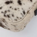 FENDI Mamma Baguette Shoulder Bag Harako leather Ivory Silver Auth 211390SAM-10