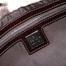 FENDI Mamma Baguette Shoulder Bag Harako leather Ivory Silver Auth 211390SAM-19