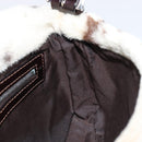 FENDI Mamma Baguette Shoulder Bag Harako leather Ivory Silver Auth 211390SAM-21