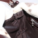 FENDI Mamma Baguette Shoulder Bag Harako leather Ivory Silver Auth 211390SAM-22