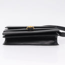GUCCI Shoulder Bag Leather Black Gold Auth 211394V-11