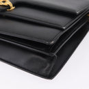 GUCCI Shoulder Bag Leather Black Gold Auth 211394V-13