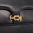 GUCCI Shoulder Bag Leather Black Gold Auth 211394V-16