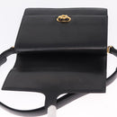 GUCCI Shoulder Bag Leather Black Gold Auth 211394V-17
