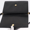 GUCCI Shoulder Bag Leather Black Gold Auth 211394V-22