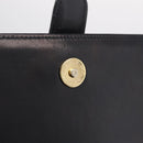 GUCCI Shoulder Bag Leather Black Gold Auth 211394V-23