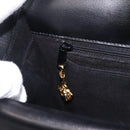 GUCCI Shoulder Bag Leather Black Gold Auth 211394V-26