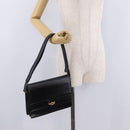GUCCI Shoulder Bag Leather Black Gold Auth 211394V-29