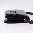 GUCCI Shoulder Bag Leather Black Gold Auth 211394V-4