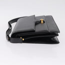 GUCCI Shoulder Bag Leather Black Gold Auth 211394V-6