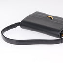 GUCCI Shoulder Bag Leather Black Gold Auth 211394V-9