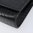Saint Laurent Kate Chain Shoulder Bag Leather Black Silver Auth 211403M-10
