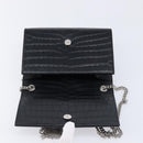 Saint Laurent Kate Chain Shoulder Bag Leather Black Silver Auth 211403M-16
