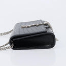 Saint Laurent Kate Chain Shoulder Bag Leather Black Silver Auth 211403M-5