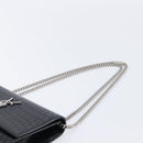 Saint Laurent Kate Chain Shoulder Bag Leather Black Silver Auth 211403M-8