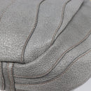 PRADA Hand Bag Leather 2way Gray Gold Auth 211404V-14