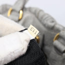 PRADA Hand Bag Leather 2way Gray Gold Auth 211404V-28