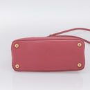 PRADA Hand Bag Saffiano leather 2way Pink Gold Auth 211405V-11