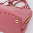 PRADA Hand Bag Saffiano leather 2way Pink Gold Auth 211405V-12