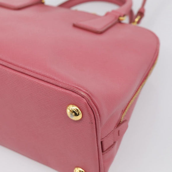 PRADA Hand Bag Saffiano leather 2way Pink Gold Auth 211405V