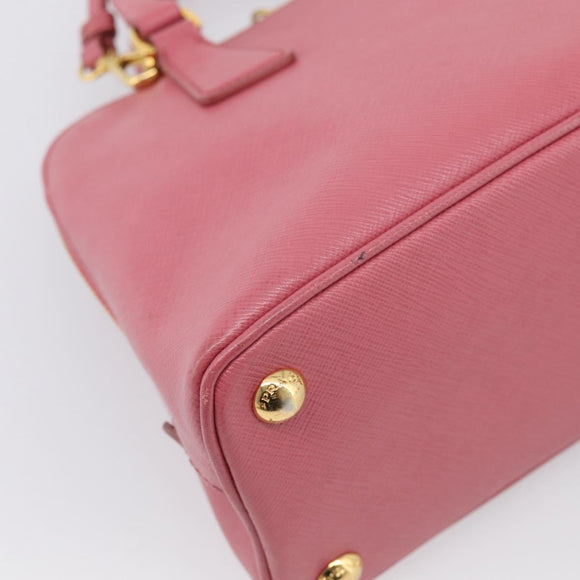 PRADA Hand Bag Saffiano leather 2way Pink Gold Auth 211405V