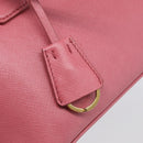 PRADA Hand Bag Saffiano leather 2way Pink Gold Auth 211405V-16