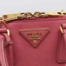 PRADA Hand Bag Saffiano leather 2way Pink Gold Auth 211405V-17