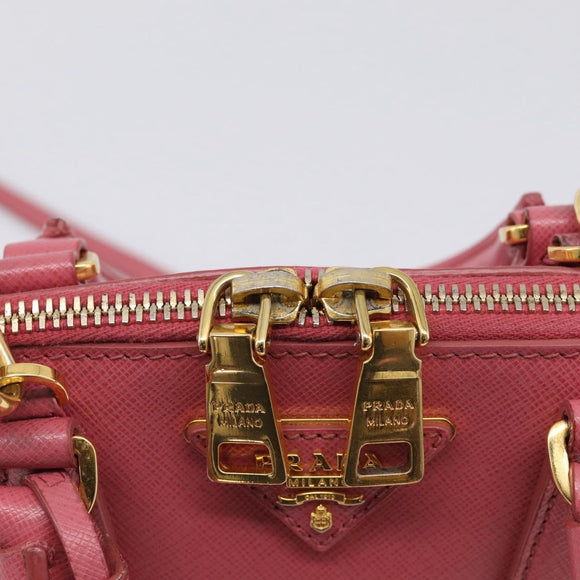 PRADA Hand Bag Saffiano leather 2way Pink Gold Auth 211405V