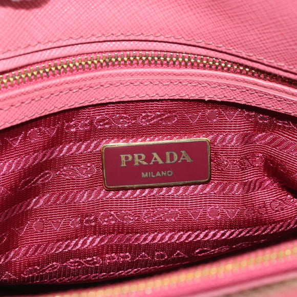 PRADA Hand Bag Saffiano leather 2way Pink Gold Auth 211405V