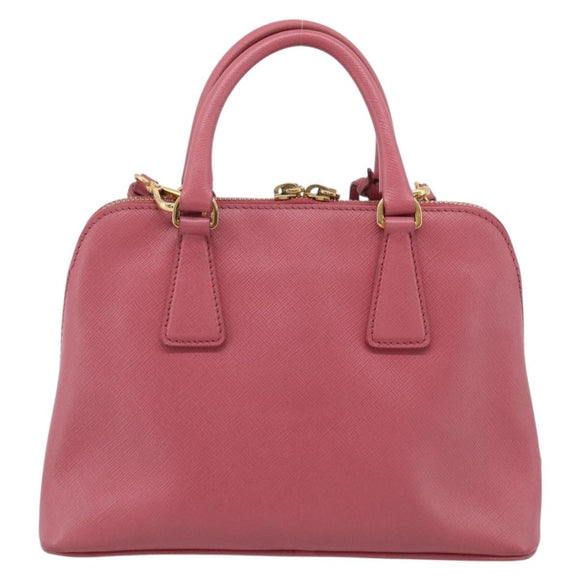 PRADA Hand Bag Saffiano leather 2way Pink Gold Auth 211405V