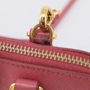 PRADA Hand Bag Saffiano leather 2way Pink Gold Auth 211405V-32