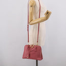 PRADA Hand Bag Saffiano leather 2way Pink Gold Auth 211405V-34