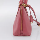 PRADA Hand Bag Saffiano leather 2way Pink Gold Auth 211405V-4